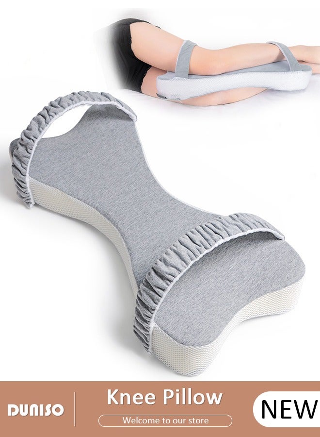 DUNISO Knee Pillow for Side Sleepers, Memory Foam Leg Pillow for Sleeping, Hip & Leg Elevation for Pregnancy and Relief Lower Back Pain, Foldable Pillow with Removable and Washable Cover, Leg Positioner Pillows for Sciatica Relief, Back, Leg, Hip, Pregnancy and Joint Pain - Image 1