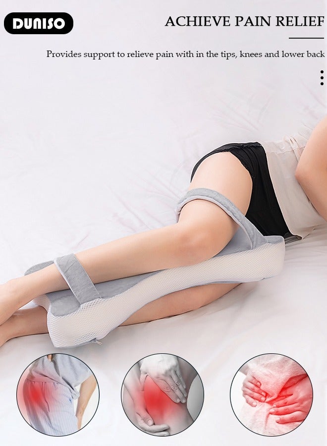 DUNISO Knee Pillow for Side Sleepers, Memory Foam Leg Pillow for Sleeping, Hip & Leg Elevation for Pregnancy and Relief Lower Back Pain, Foldable Pillow with Removable and Washable Cover, Leg Positioner Pillows for Sciatica Relief, Back, Leg, Hip, Pregnancy and Joint Pain - Image 3
