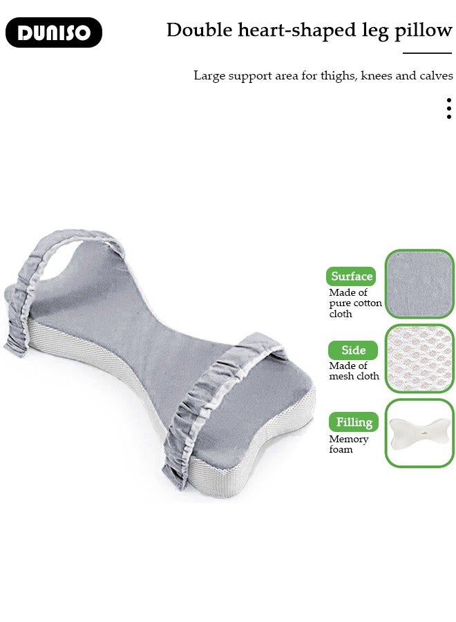 DUNISO Knee Pillow for Side Sleepers, Memory Foam Leg Pillow for Sleeping, Hip & Leg Elevation for Pregnancy and Relief Lower Back Pain, Foldable Pillow with Removable and Washable Cover, Leg Positioner Pillows for Sciatica Relief, Back, Leg, Hip, Pregnancy and Joint Pain - Image 5