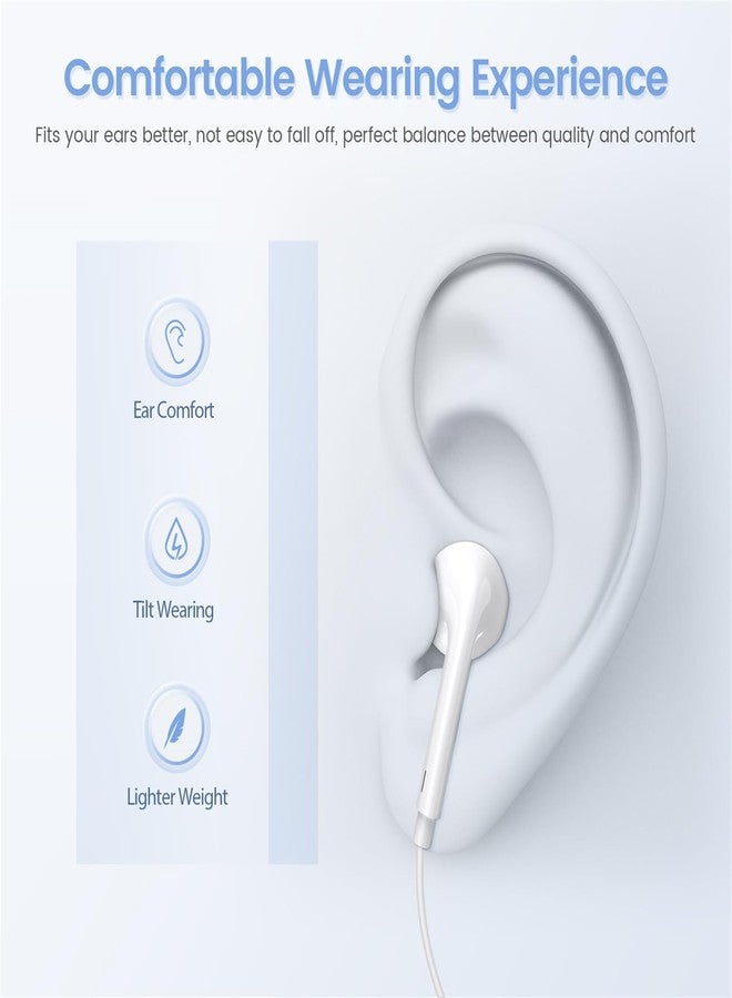 عبوة من قطعتين - سماعات رأس USB-C لأجهزة iPhone 17/16/15، سماعات أذن سلكية من النوع C مزودة بميكروفون وجهاز تحكم عن بعد، سماعات عازلة للضوضاء، متوافقة مع iPhone 17/16/15 Pro Max و iPad ومعظم أجهزة iPhone المزودة بمنفذ USB-C - Image 4
