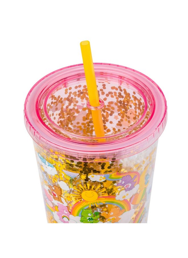 سيلفر بوفالو - كوب بارد من مجموعة Care Bears Rainbow Stars Gold Confetti، يتميز بدب Funshine، ودب Grumpy، ودب Good Luck، ودب Bedtime، ودب Cheer، ودب Tenderheart، 32 أونصة - Image 1