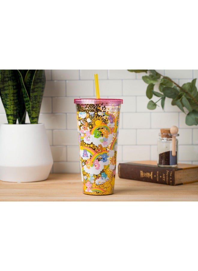 سيلفر بوفالو - كوب بارد من مجموعة Care Bears Rainbow Stars Gold Confetti، يتميز بدب Funshine، ودب Grumpy، ودب Good Luck، ودب Bedtime، ودب Cheer، ودب Tenderheart، 32 أونصة - Image 1