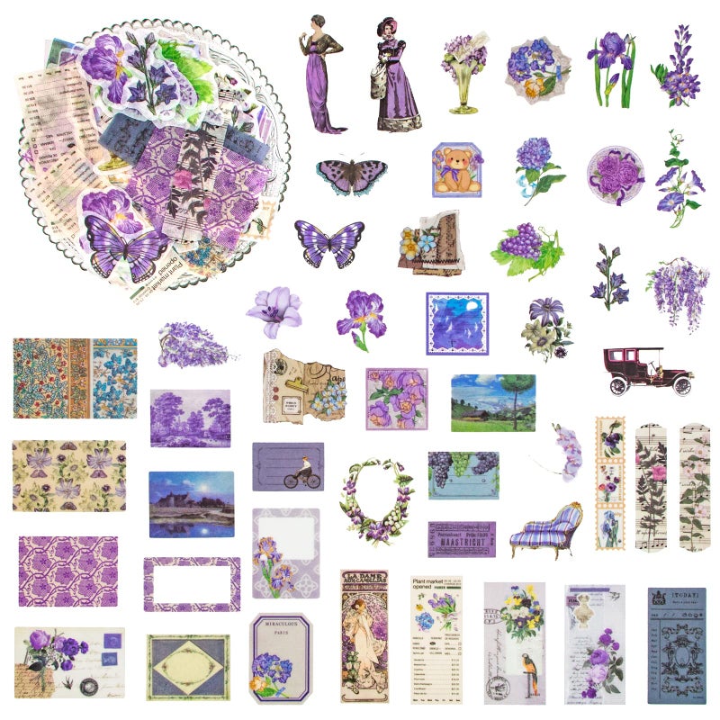 Aromoty Vintage Scrapbook Washi Stickers100 Pcs Aesthetic Ephemera Scrapbooking Supplies Stationary Junk Journal for Bullet JournalsDaily PlannerDIY Craft NotebookCottagecore Decor Gifts