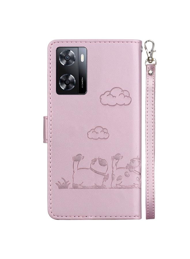 S-TOP Case For OPPO A57 5G / A77 5G Cute Cats RFID Leather Phone Case - Image 3