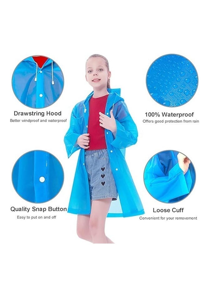 Bukela Children’s Raincoat – Blue + Purple, 2 Colors, EVA Waterproof Poncho with Hood, for Kids - Image 3
