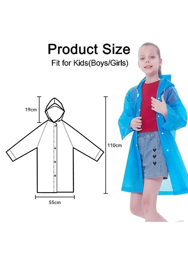 Bukela Children’s Raincoat – Blue + Purple, 2 Colors, EVA Waterproof Poncho with Hood, for Kids - Image 2