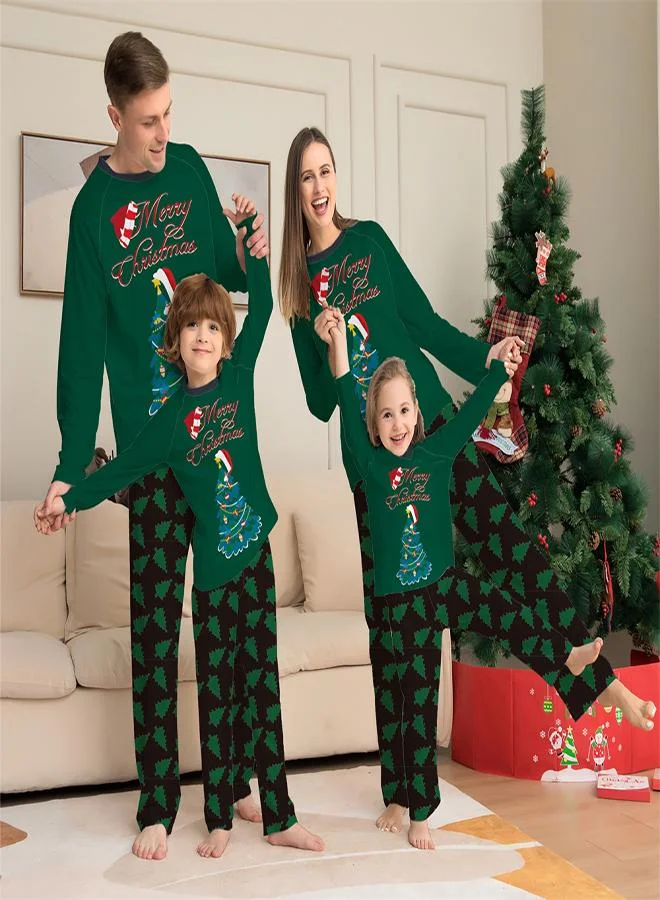 بيبي كلو طقم بيجامة كاروهات مع تي شيرت بطبعة "Merry Christmas" نسائي