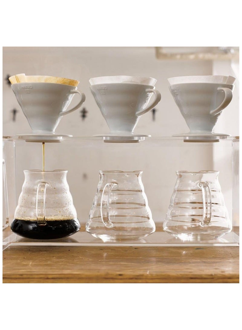 هاريو منقط قهوة V60 02 سيراميك ابيض، من هاريو هو أداة مثالية لتحضير القهوة يتميز هذا القمع بقدرته علي تحمل درجات الحرارة العالية ، عدد القطع: 1 - مستلزمات منزل -ادوات منزل - Image 4