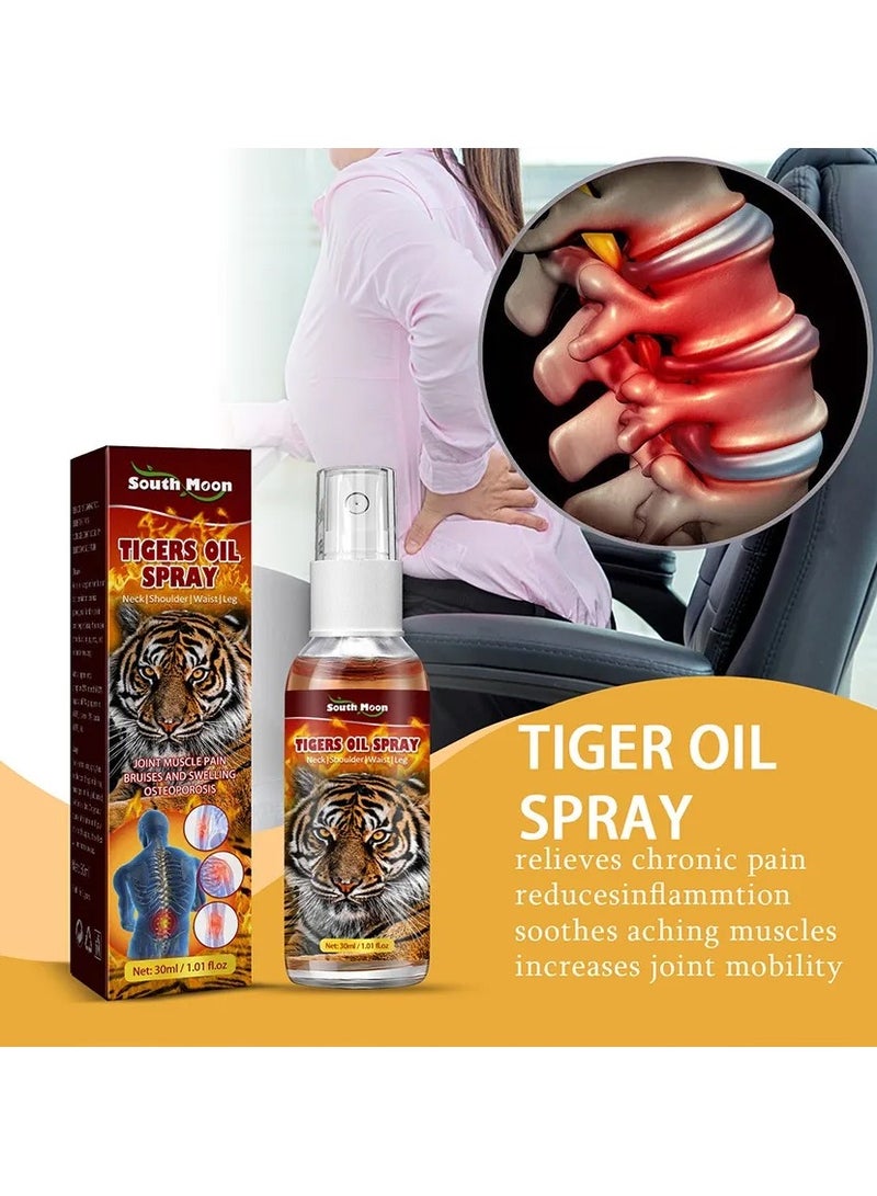SOUTH MOON Tiger king Thailand oil spray for rheumatic arthralgia, muscle pain, stasis, shoulder, neck and lower back pain 30ml - Image 1