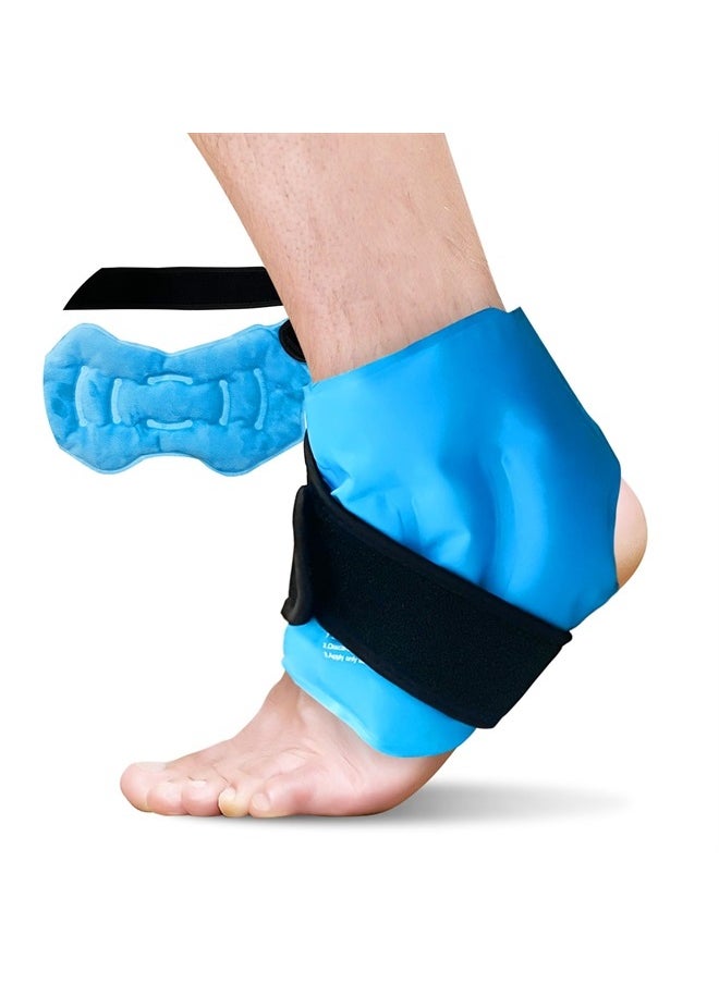 RelaxCoo Ankle Ice Pack Wrap for Swelling, Reusable Gel Ice Pack for Ankle Injuries, Cold Compress Therapy for Foot Pain Relief, Achilles Tendonitis, Plantar Fasciitis, Sprains  - Image 1