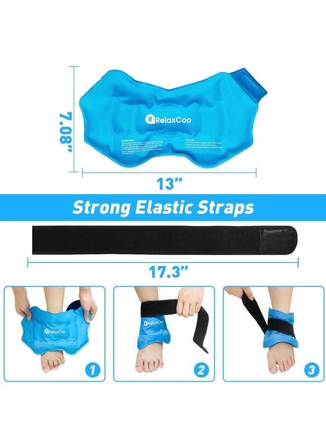 RelaxCoo Ankle Ice Pack Wrap for Swelling, Reusable Gel Ice Pack for Ankle Injuries, Cold Compress Therapy for Foot Pain Relief, Achilles Tendonitis, Plantar Fasciitis, Sprains  - Image 5