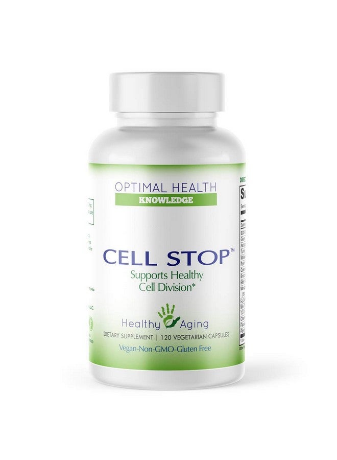Optimal Health Knowledge Cell Stop, Powerful Cell Division Support, Propriety Blend of Natural Ingredients Including Reishi Mushroom, Turkey Tail Mushroom, Beta Glucan, Selenium, and Others - 120 Veggie Capsules - Image 1
