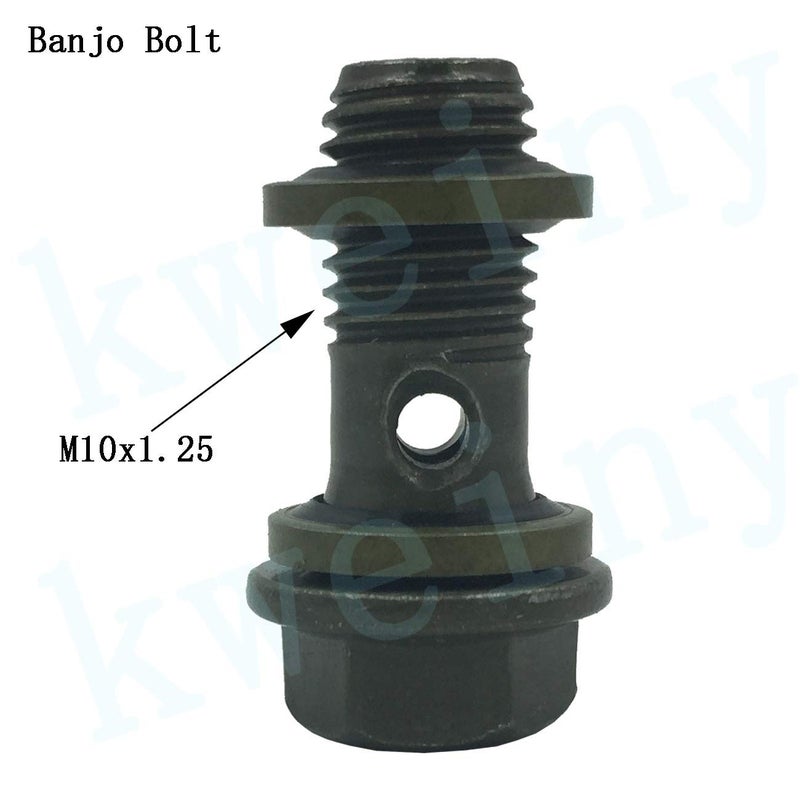kweiny Motorcycle Hydraulic Brake Line Tee Hose Connector 3 Way Adapter with M10 Banjo Bolt(Circular Shape) - Image 5