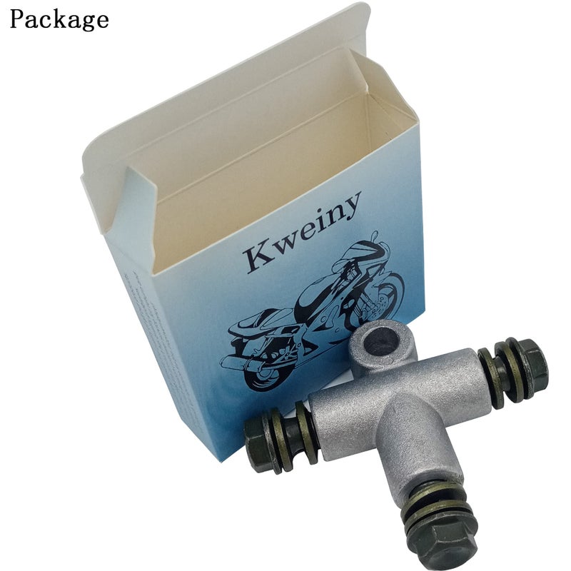 kweiny Motorcycle Hydraulic Brake Line Tee Hose Connector 3 Way Adapter with M10 Banjo Bolt(Circular Shape) - Image 2