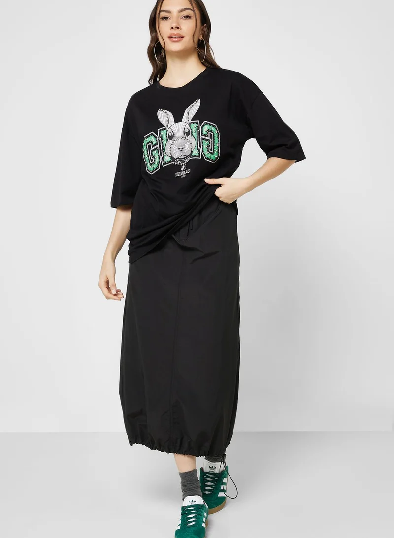Ginger Urban Minx Embellished Graphic Detail T-Shirt