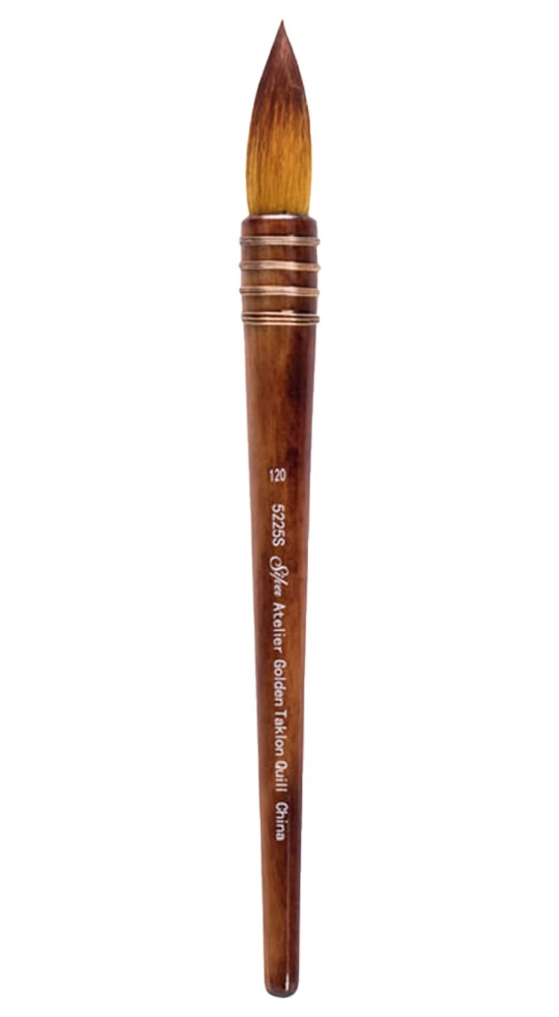 Silver Brush Limited Silver Brush Limited 5225S120 Silver Atelier Golden Taklon Quill Round Brush Size 120 Short Handle 