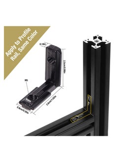 Excefore 2020 Series L-Shape Interior Inside Corner Connector, 20Pcs Black T Slot L-Shape Interior Joint, for Aluminum Extrusion Profile Slot Connector Set 6mm with 40 Screws&Wrench  - Image 2