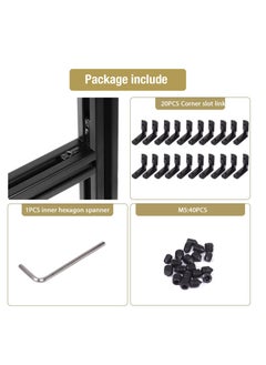 Excefore 2020 Series L-Shape Interior Inside Corner Connector, 20Pcs Black T Slot L-Shape Interior Joint, for Aluminum Extrusion Profile Slot Connector Set 6mm with 40 Screws&Wrench  - Image 3