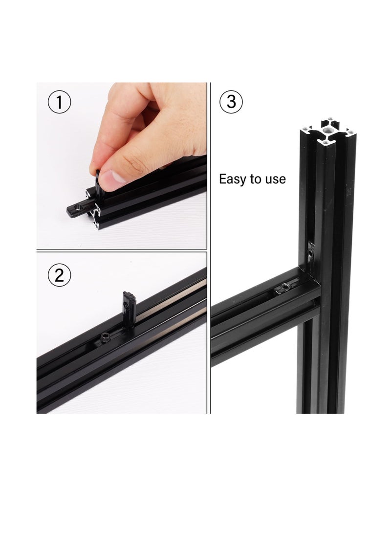Excefore 2020 Series L-Shape Interior Inside Corner Connector, 20Pcs Black T Slot L-Shape Interior Joint, for Aluminum Extrusion Profile Slot Connector Set 6mm with 40 Screws&Wrench  - Image 4