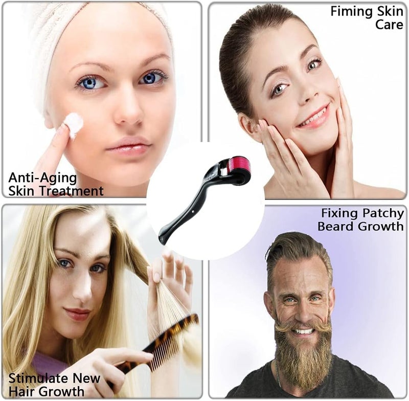 Jb Export 3Pcs Derma Roller 0.5 mm For Hair Regrowth Beard Men Growth Head Scalp Massager Face with 540 Titanium Needles | Repairs Damaged Hair Fall - Image 5