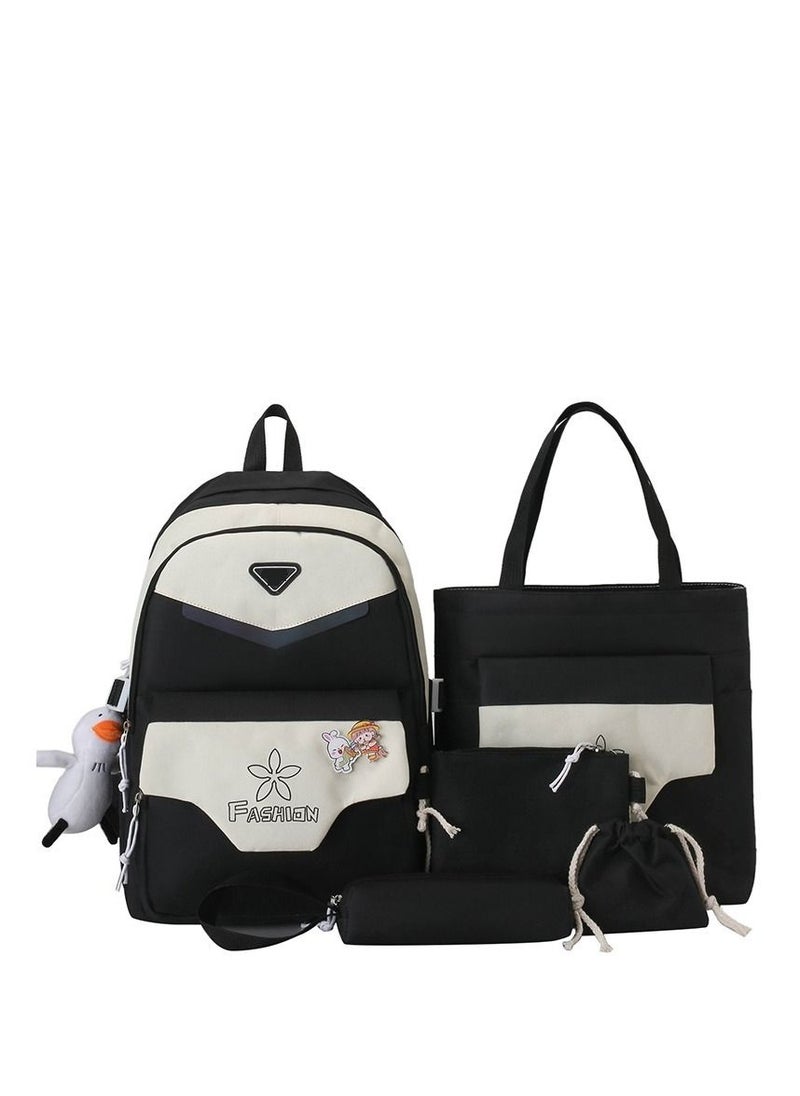 GUIYUBAG - 4-Piece Schoolbag Set Black - Image 1