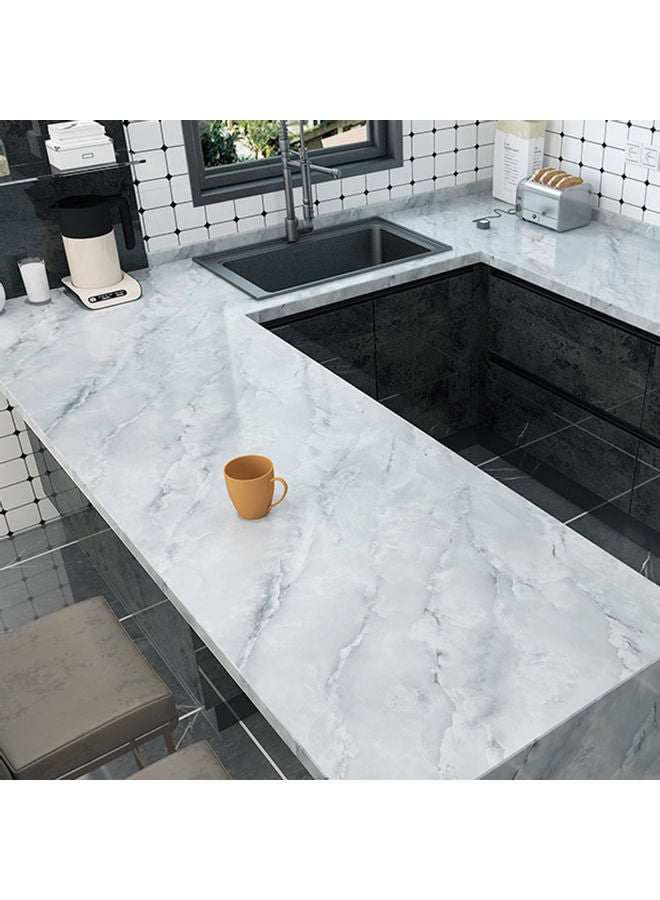 NIBEMINENT Kitchen Countertop Self-Adhesive Waterproof Wallpaper Grey 60x200cm - Image 2