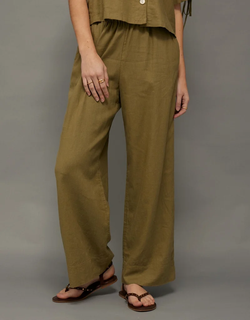 American Eagle AE High-Waisted Linen Easy Pant