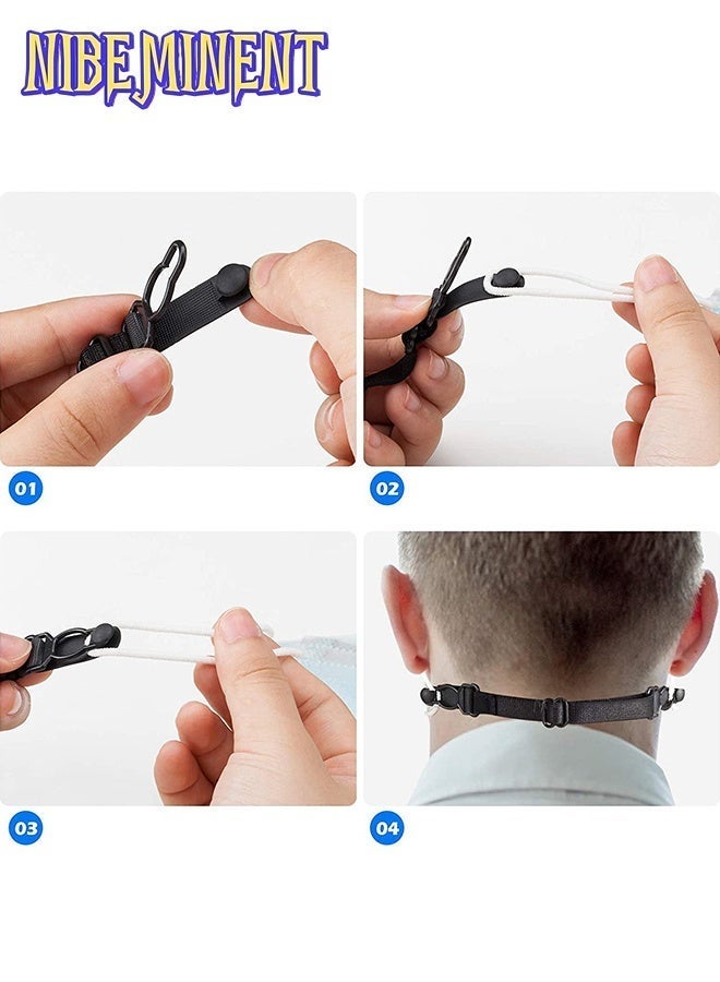 NIBEMINENT 50-Piece 3-Layer Disposable Black Face Mask For Adults with 5Pcs Adjustable Face Mask Ear Strap Extender - Anti Strangulation, Soft and Comfortable - Image 5