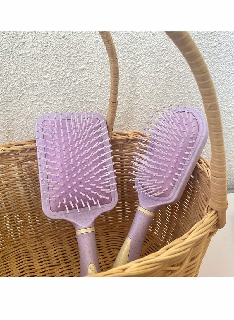Y&D Hair Combs, 3 Pcs Massage Paddle Round Brush Brushes Set Anti Static Detangling Air Cushion Bristle Combs Hairbrush Designed for Women Men, Wet, Dry, Thick, Thin, Curly - Image 2
