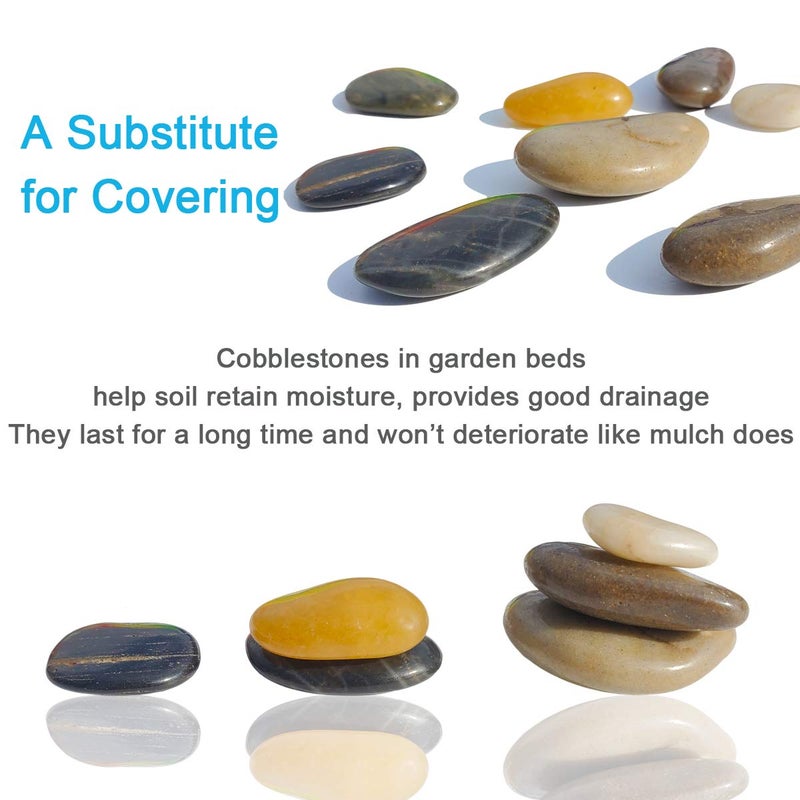 SACKORANGE 2 LB Aquarium Gravel River Rock - Natural Polished Decorative Gravel, Small Decorative Pebbles, Mixed Color Stones,for Aquariums, Landscaping, Vase Fillers (32-Oz) - Image 3