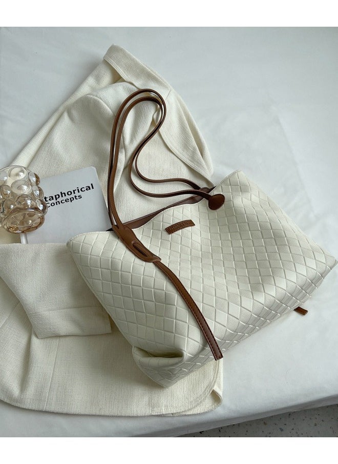 Magic Park Shoulder Tote Bag for Women Beige Tote Bags Large Capacity Crossbody Bag  - Image 3