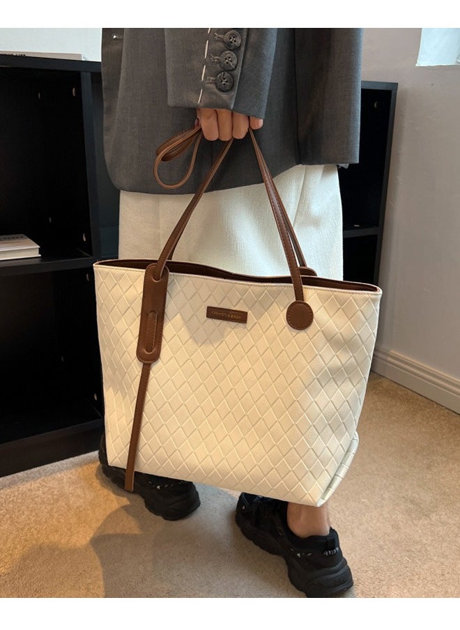 Magic Park Shoulder Tote Bag for Women Beige Tote Bags Large Capacity Crossbody Bag  - Image 1