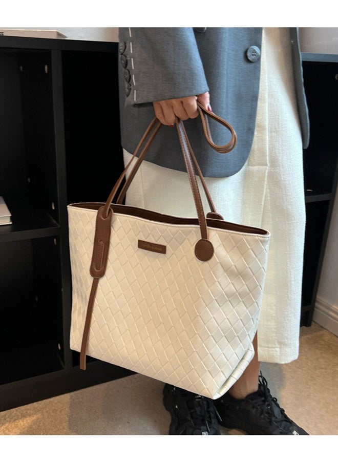 Magic Park Shoulder Tote Bag for Women Beige Tote Bags Large Capacity Crossbody Bag  - Image 2