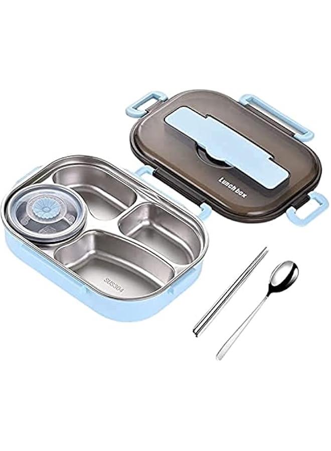 FYLX Bento Boxes for Adults bento box 304 Stainless Steel with Spoon Thermal Insulation Bento lunch box 4 artments Lunch Container 1500ML - Image 1