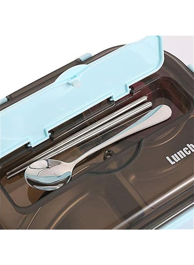 FYLX Bento Boxes for Adults bento box 304 Stainless Steel with Spoon Thermal Insulation Bento lunch box 4 artments Lunch Container 1500ML - Image 5