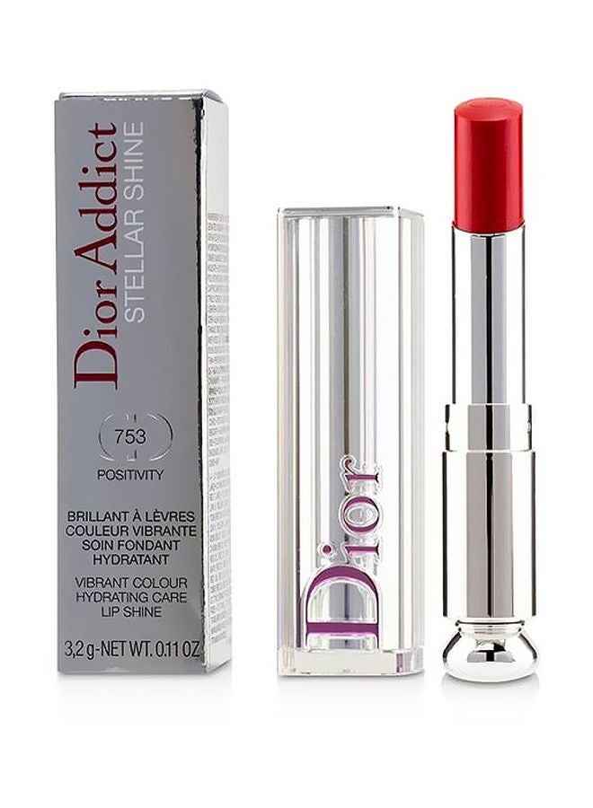 Dior Addict Stellar Shine Lipstick 753 Positivity Vibrant Red - Image 2