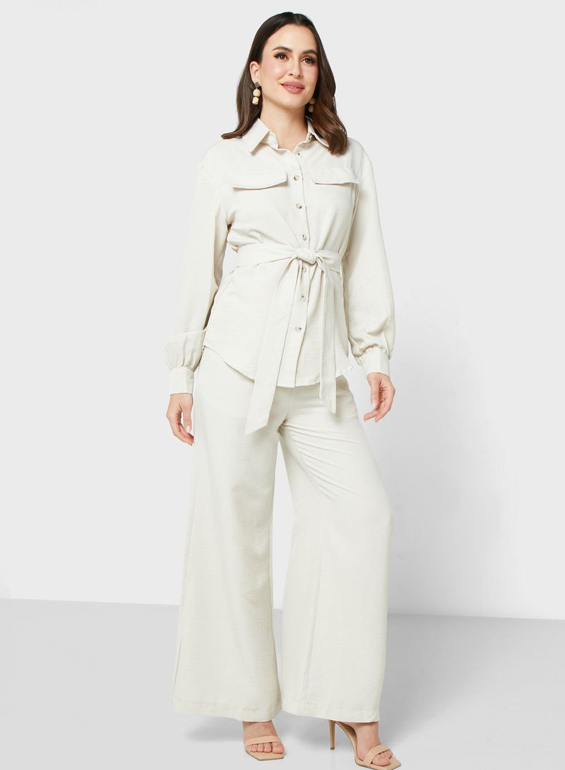 ايلا طقم بلوزة وبنطلون بأزرار - Image 5