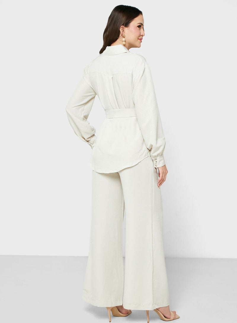 ايلا طقم بلوزة وبنطلون بأزرار - Image 2