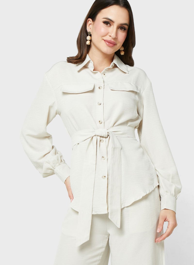 ايلا طقم بلوزة وبنطلون بأزرار - Image 3