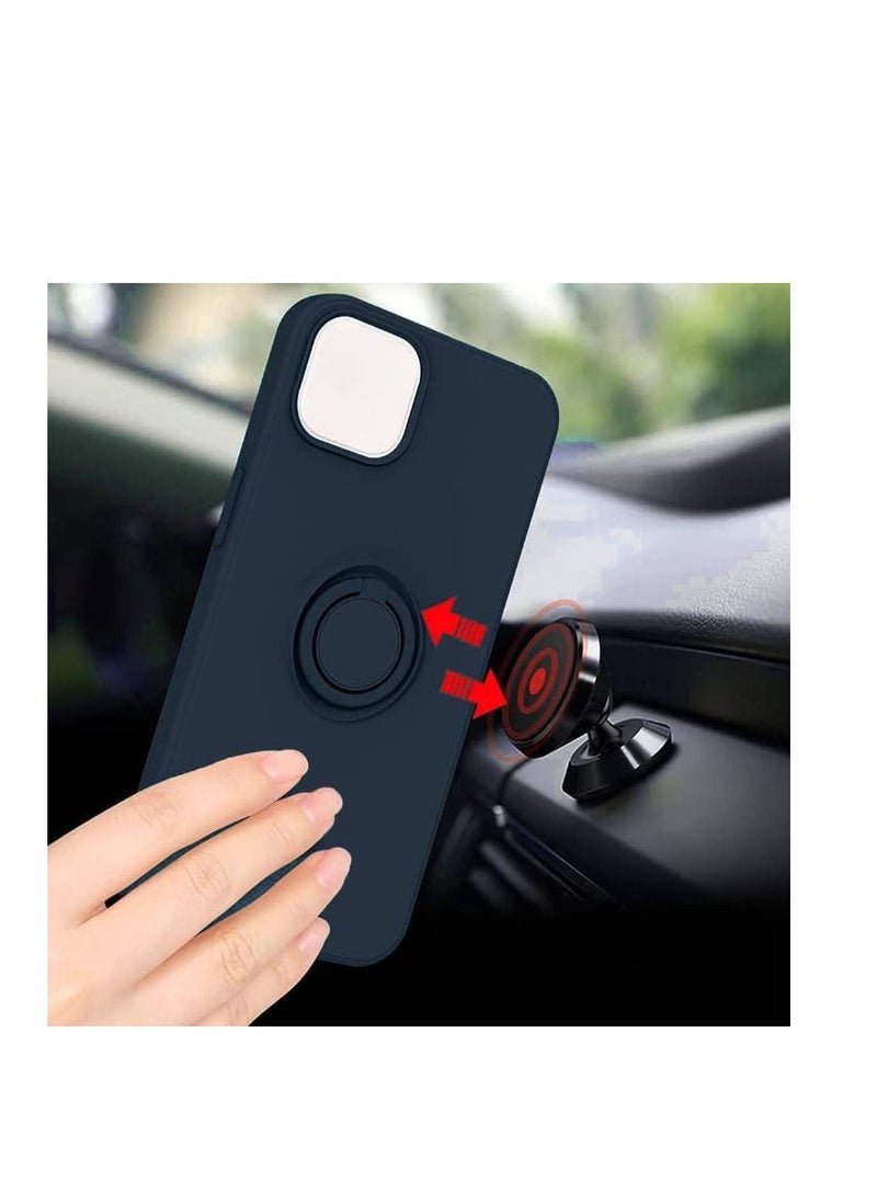 Case with Ring Kickstand for Women Men Soft Silicone TPU Anti-Scratch Shockproof Protective Case with Camera Protection Compatible With iPhone 14 PRO Max