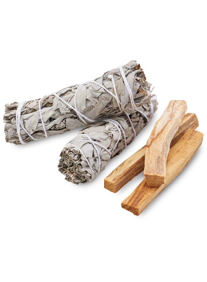JL Local Smudge Kit Refill - White Sage & Palo Santo for Smudging, Healing, Smoke Cleansing, Meditating & Incense (Sage & Palo Refill) - Image 1