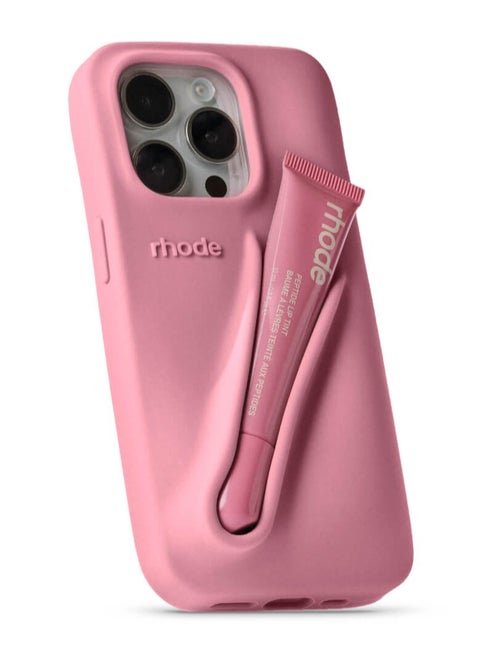 Rhode iPhone 16 Pro Max Case with Lip Gloss ,Mobile phone case Lipstick Set(Ribbon), Shockproof, scratch-resistant, portable, Rhode Applicable to iPhone 16 Pro Max