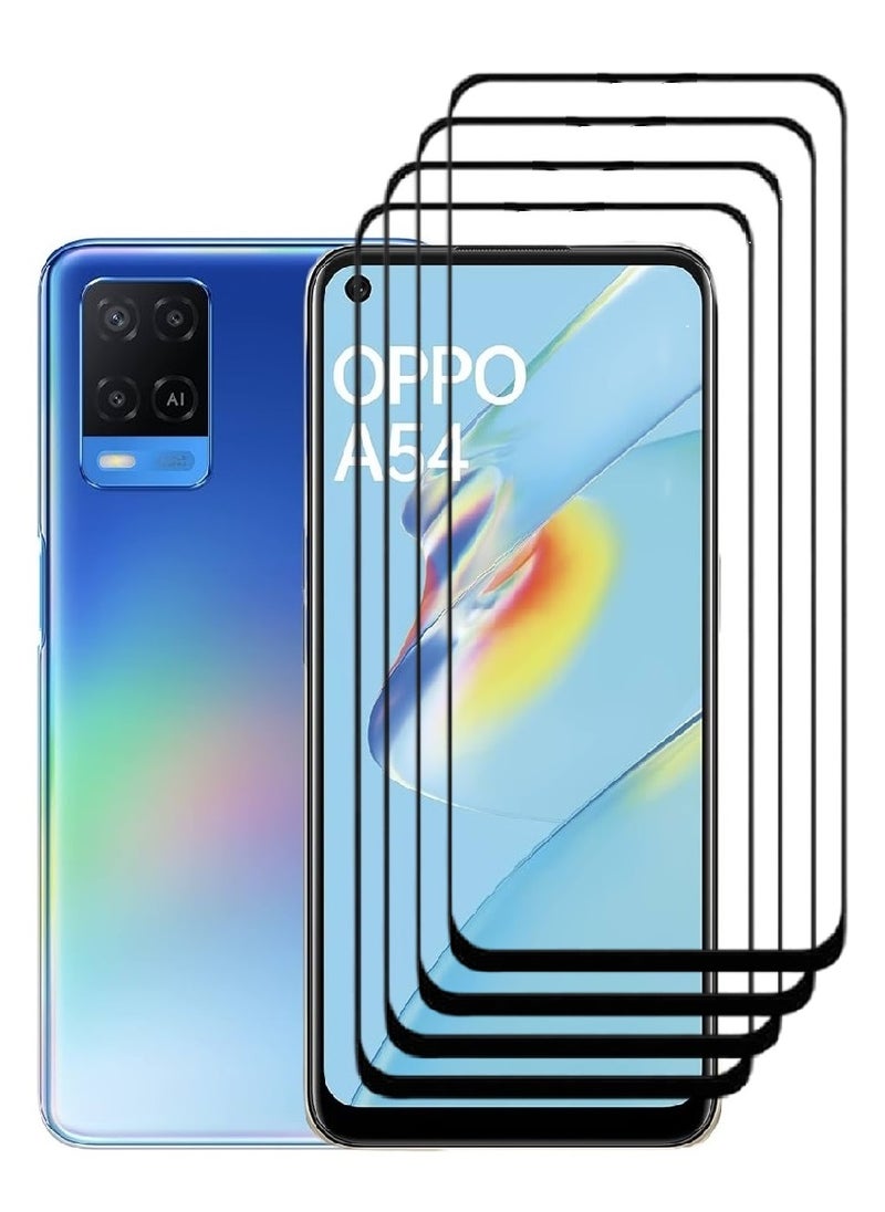 AINA 4 Pieces Tempered Glass Screen Protector 5D Designed For Oppo A54 Full Glue Edge to Edge Full Screen Coverage And Bubble Free - Image 1