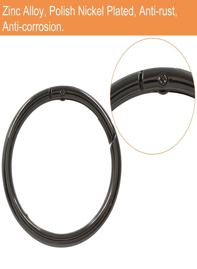Cionyce 10 Pack Trigger Spring O Rings - 2 Inch Trigger Buckle Round Carabiner Clip Snap for Keyrings Buckle, Bags, Purses(Black, 50mm) - Image 2