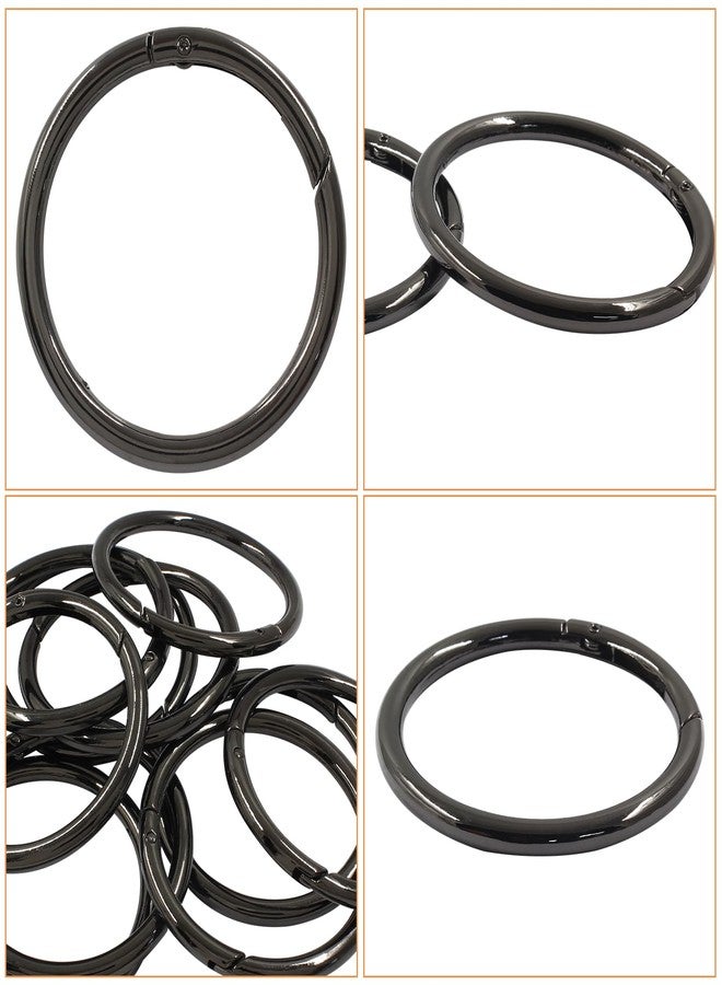 Cionyce 10 Pack Trigger Spring O Rings - 2 Inch Trigger Buckle Round Carabiner Clip Snap for Keyrings Buckle, Bags, Purses(Black, 50mm) - Image 3