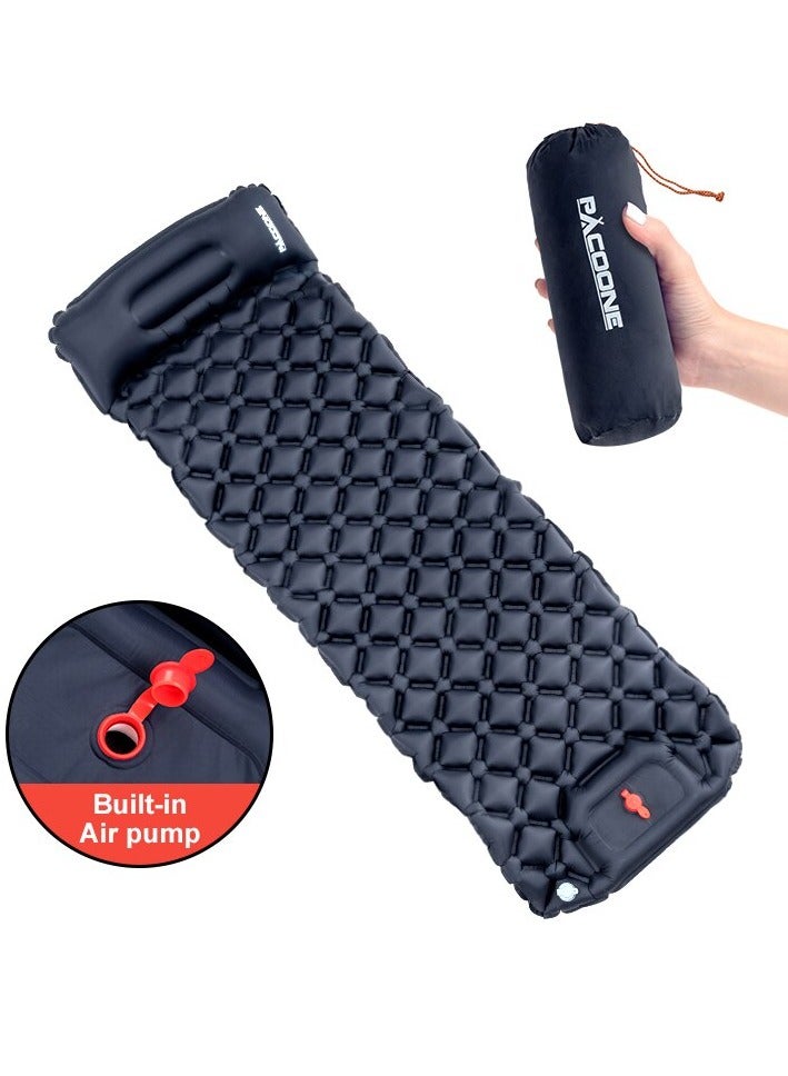 PACOONE Outdoor Camping Inflatable Mattress, Ultralight Air Mat With Built In Inflator Pump, Portable And Compact Sleeping Pad With Pillow For Camping, Backpacking, Hiking, (1pc, Army Green)  - Image 5