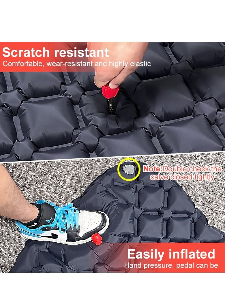 PACOONE Outdoor Camping Inflatable Mattress, Ultralight Air Mat With Built In Inflator Pump, Portable And Compact Sleeping Pad With Pillow For Camping, Backpacking, Hiking, (1pc, Army Green)  - Image 2