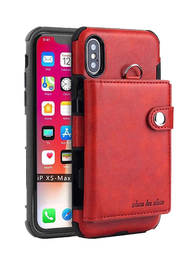 NIBEMINENT Protective Wallet Case Cover For Apple iPhone XS Max Red - Image 1
