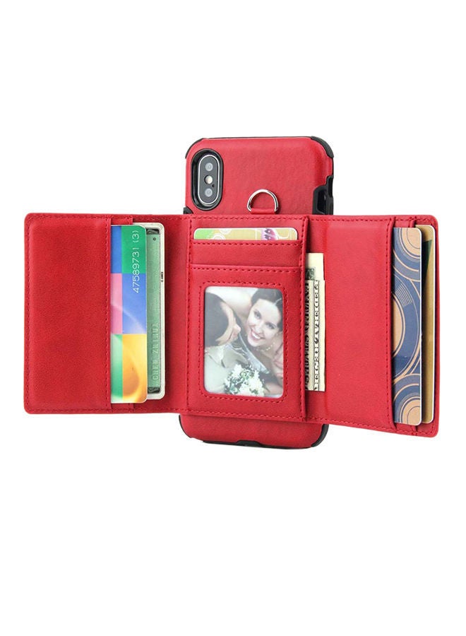 NIBEMINENT Protective Wallet Case Cover For Apple iPhone XS Max Red - Image 3