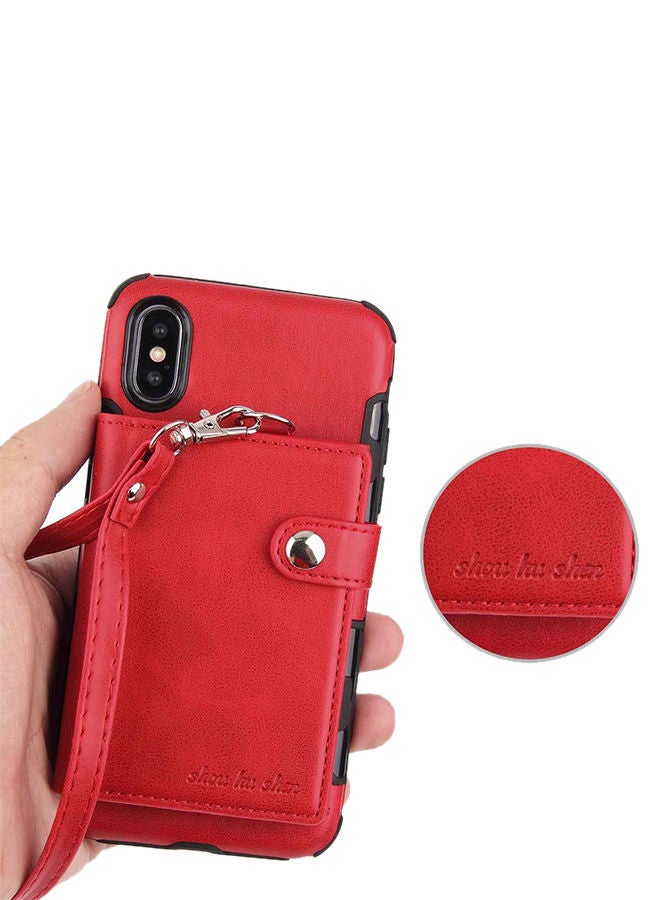 NIBEMINENT Protective Wallet Case Cover For Apple iPhone XS Max Red - Image 2